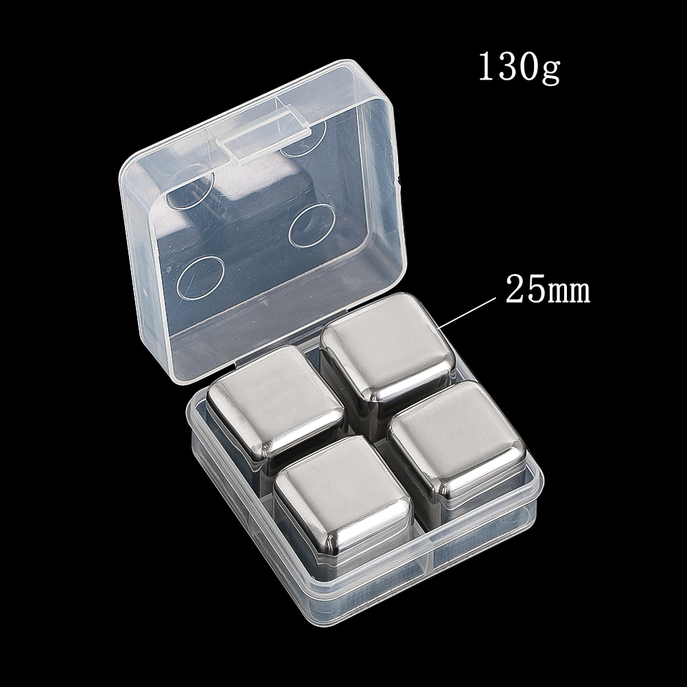 Wine Beer Jp - 4pc Reusable Stainless Steel Ice Cubes