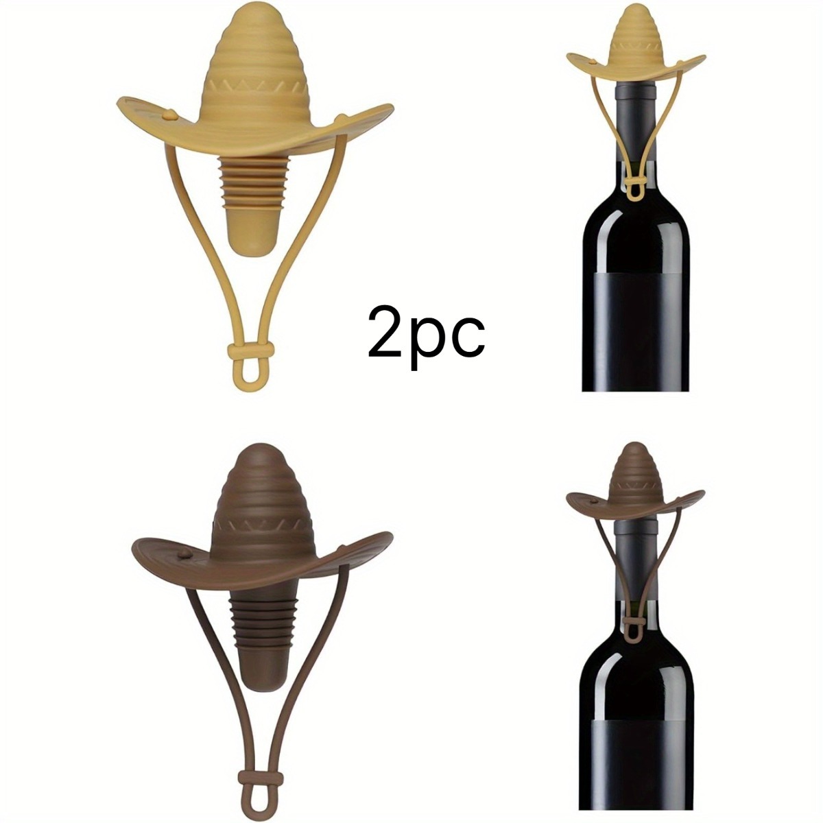 Wine Beer Hat - Cowboy Hat Wine Bottle Stopper,Reusable Beverage