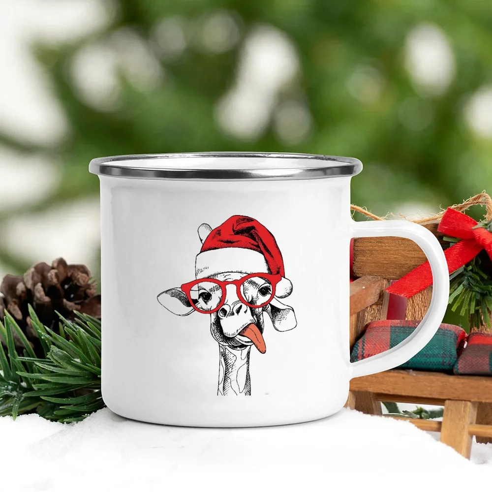 Wine Beer Hat - Handle Enamel Mugs Santa Hat Animal