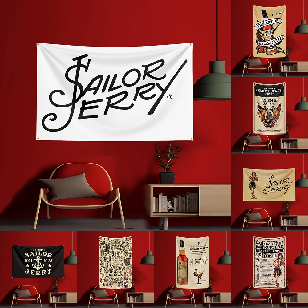 Wine Beer Garden - 90X150CM S-Sailor Jerrys rum Flag Polyester