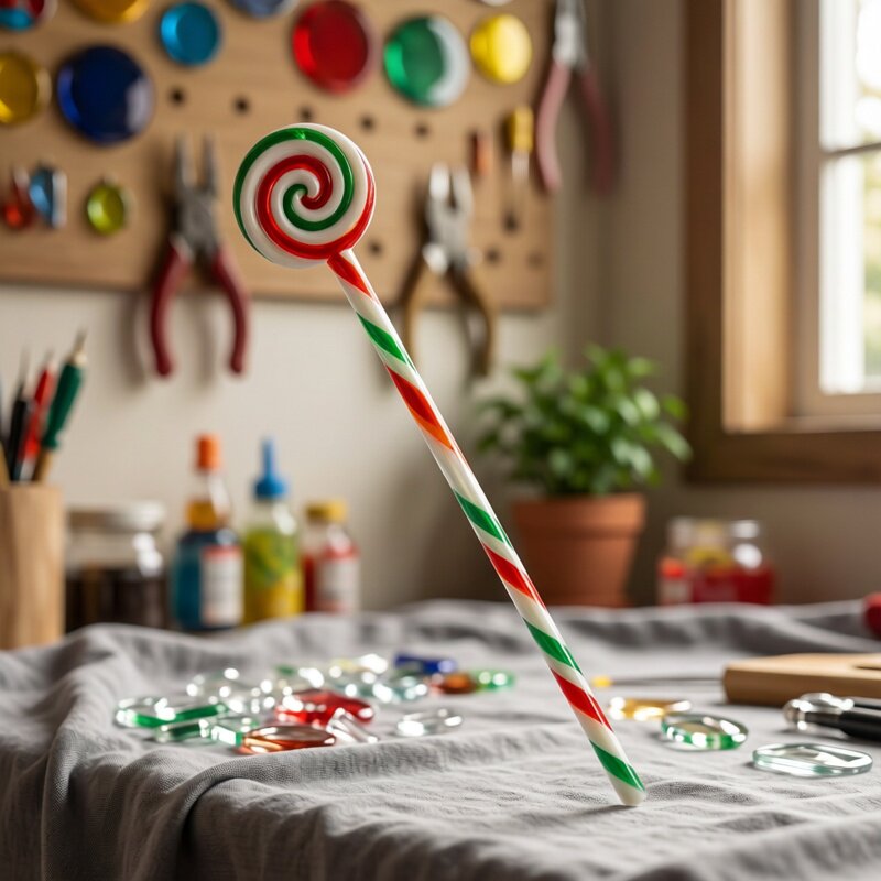 Muddler Cocktail Bar - Creative Murano Glass Xmas Lollipop Candy