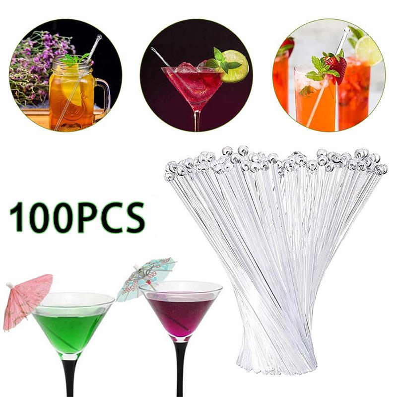 Muddler Cocktail Bar - 100Pcs Transparent Cocktail Drink Bar Muddler