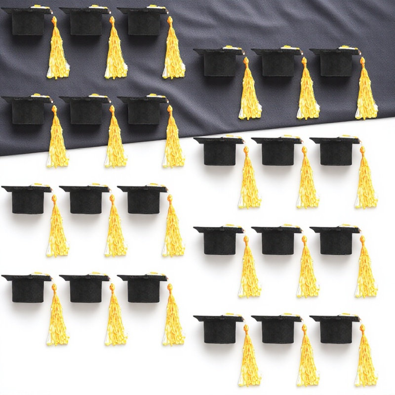 Wine Beer Hat - 24Pcs Mini Graduation Cap Toppers Felt