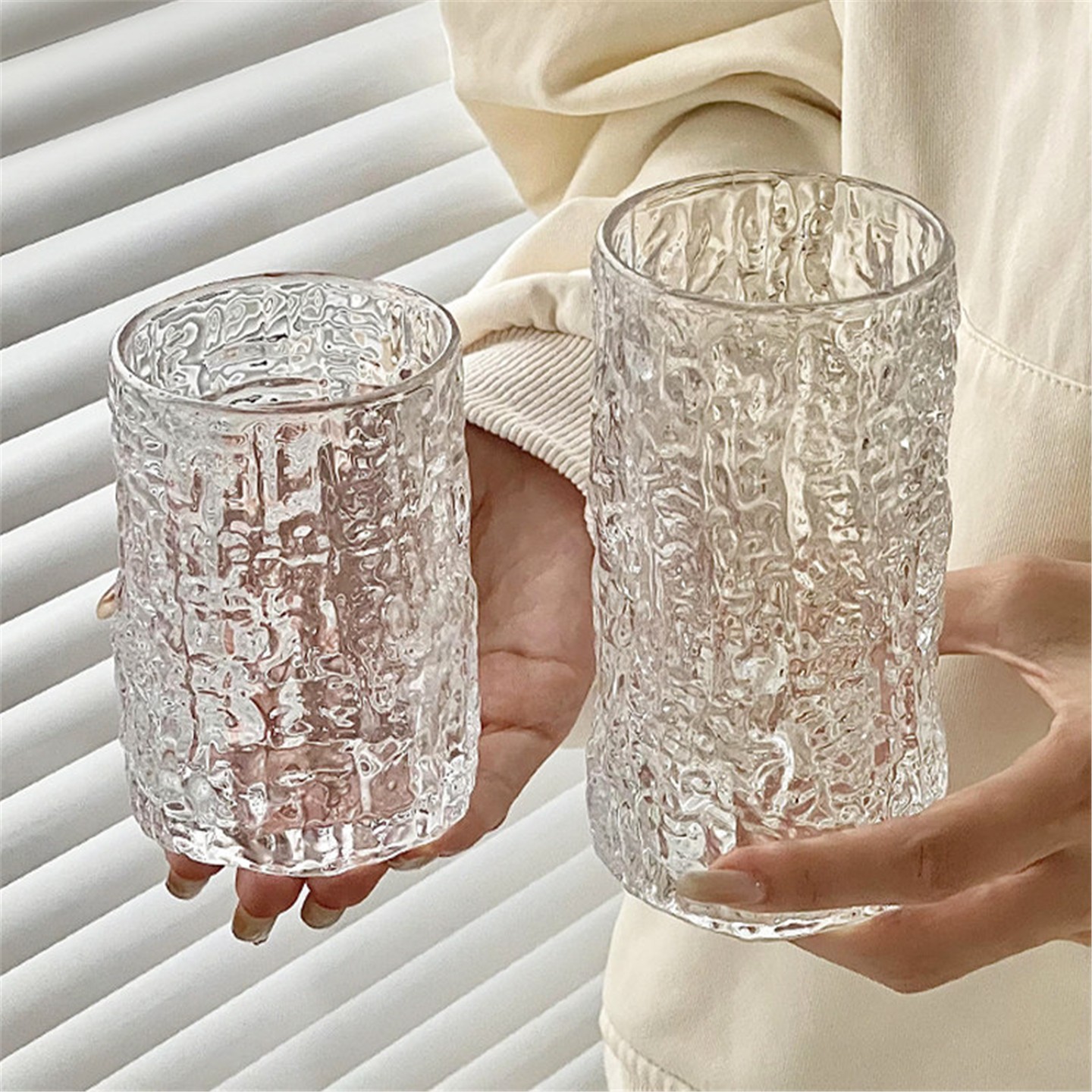 Wine Beer Glass - Women's Glass Beer Cup Rustic Treebark