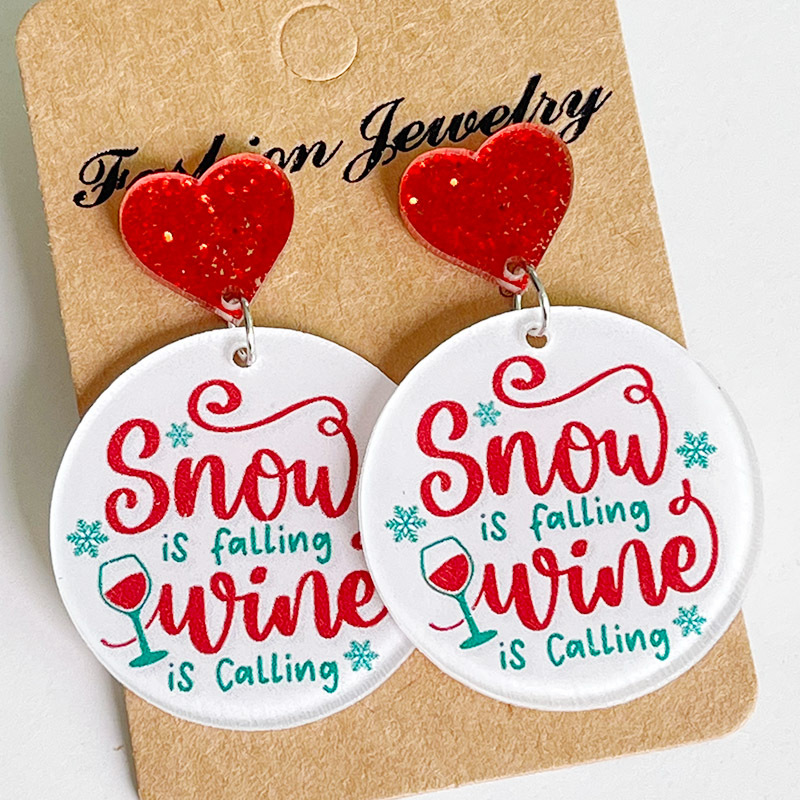 New Christmas Earrings Christm - Wine Beer Hat ulasan dan harga