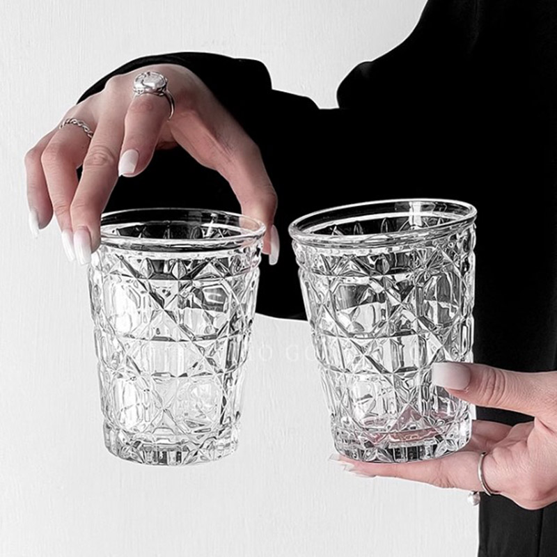 2pcs 310ml Vintage Diamond Pat - Wine Beer Glass ulasan dan harga