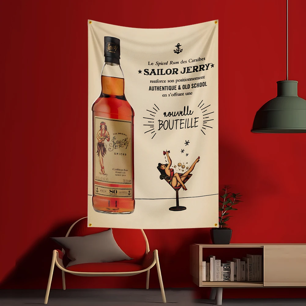 90X150CM S-Sailor Jerrys rum F - Wine Beer Garden ulasan dan harga