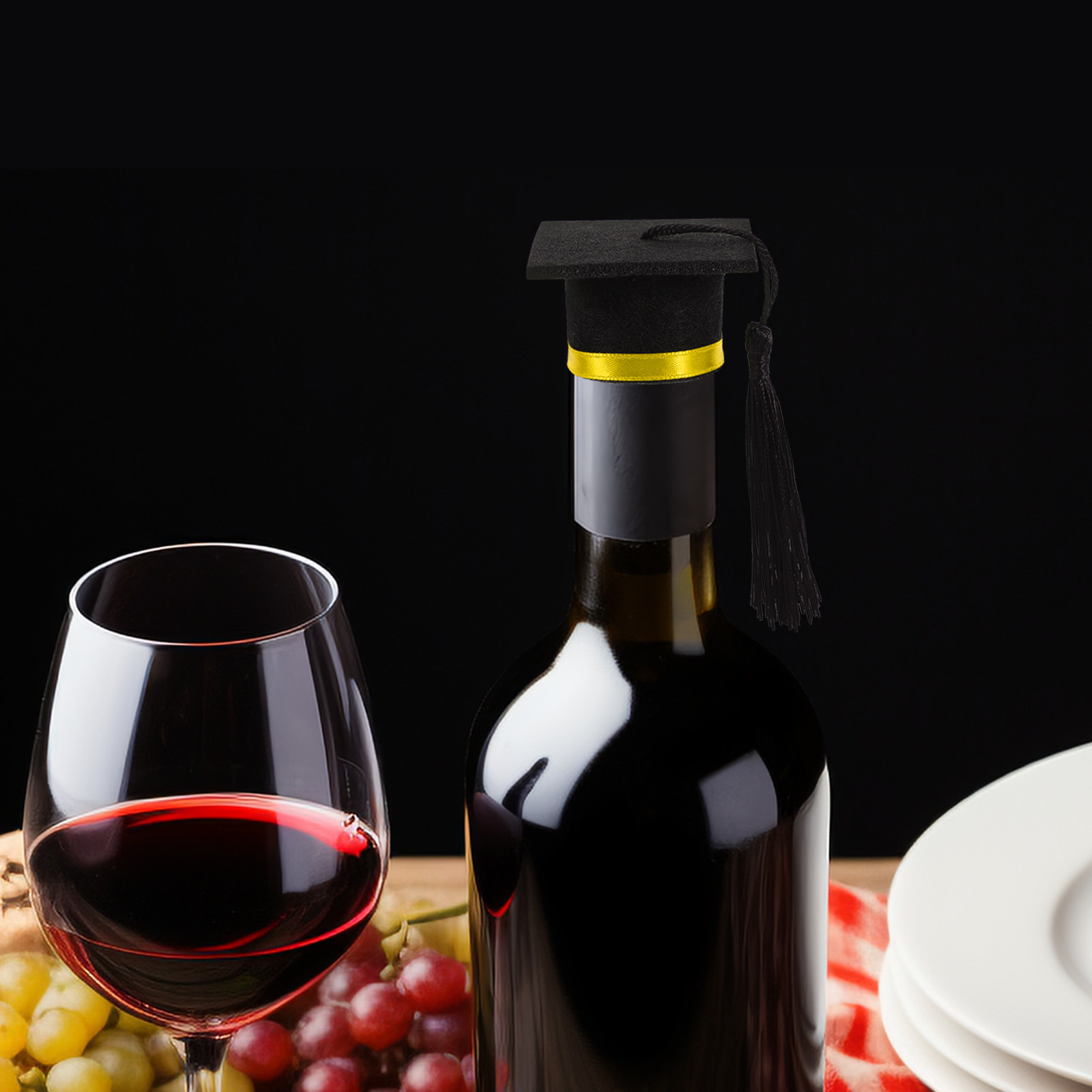 4Pcs Graduation Hat Jar Topper - Wine Beer Hat ulasan dan harga