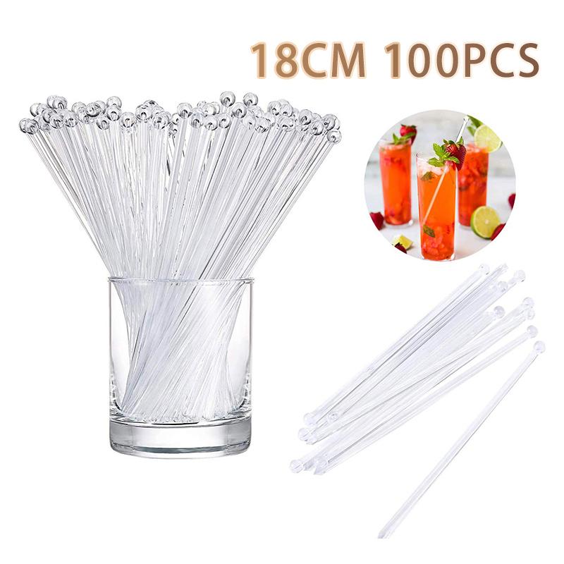 100Pcs Transparent Cocktail Dr - Muddler Cocktail Bar ulasan dan harga