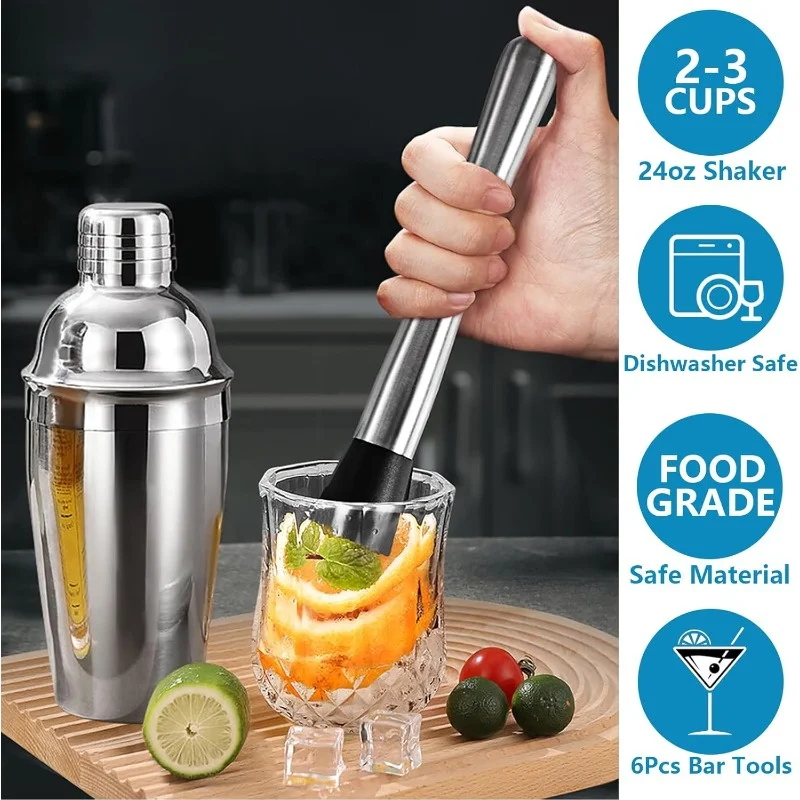 Stainless Steel Cocktail Shake - Muddler Cocktail Bar ulasan dan harga