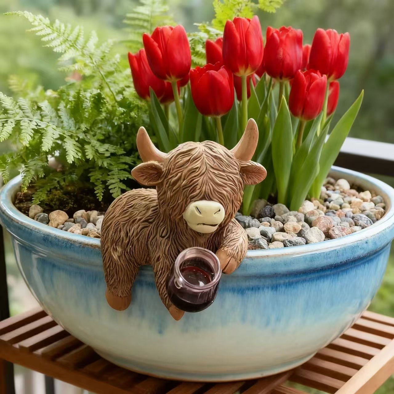 Funny HighlandS Cow Figurine D - Wine Beer Garden ulasan dan harga