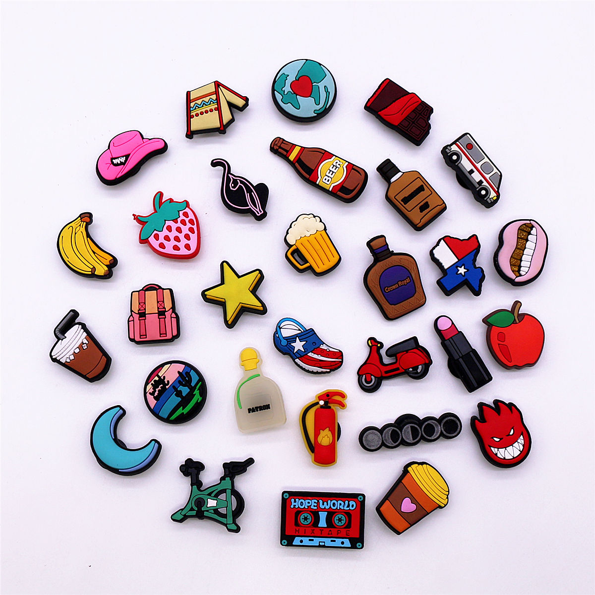 1 Pcs Novelty Shoe Charms Acce - Wine Beer Hat ulasan dan harga